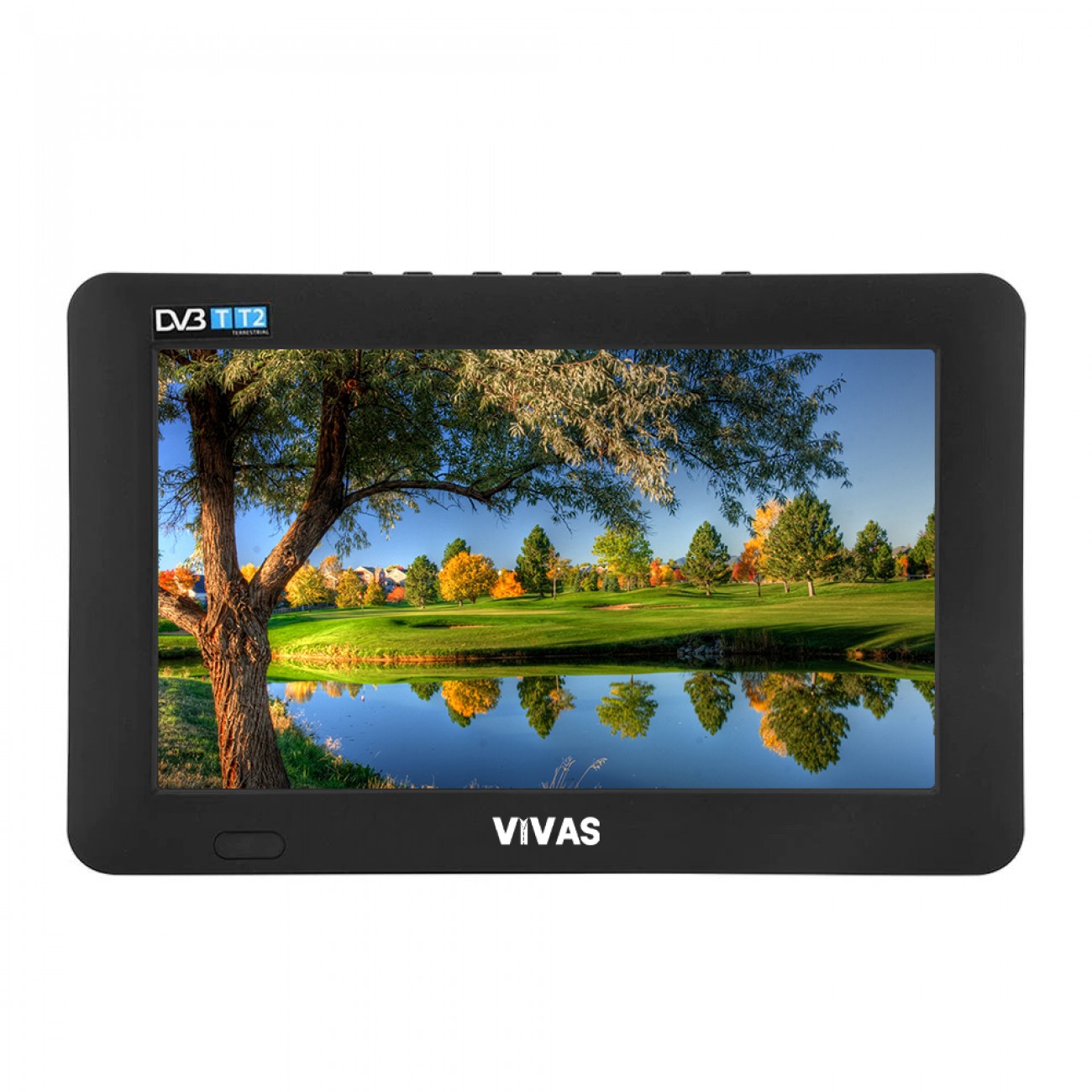 9" портативен телевизор Vivas TV9, 9 инча, 12/220V, Цифров тунер DVB-T2, Мултимедия, Акумулаторна батерия