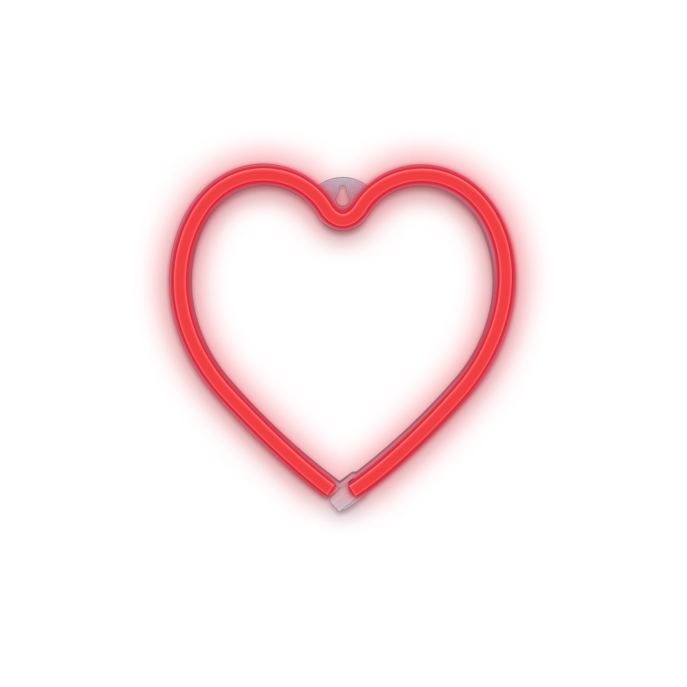 Неонова LED светлина HEART, USB захранване, Батерии