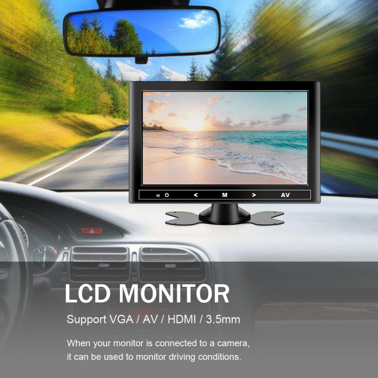 7" LED монитор Smart Technology  HD Monitor, Тъч бутони, HD, IPS, 16:9, Дистанционно