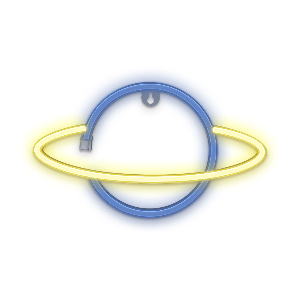 Неонова LED светлина SATURN, USB захранване, Батерии