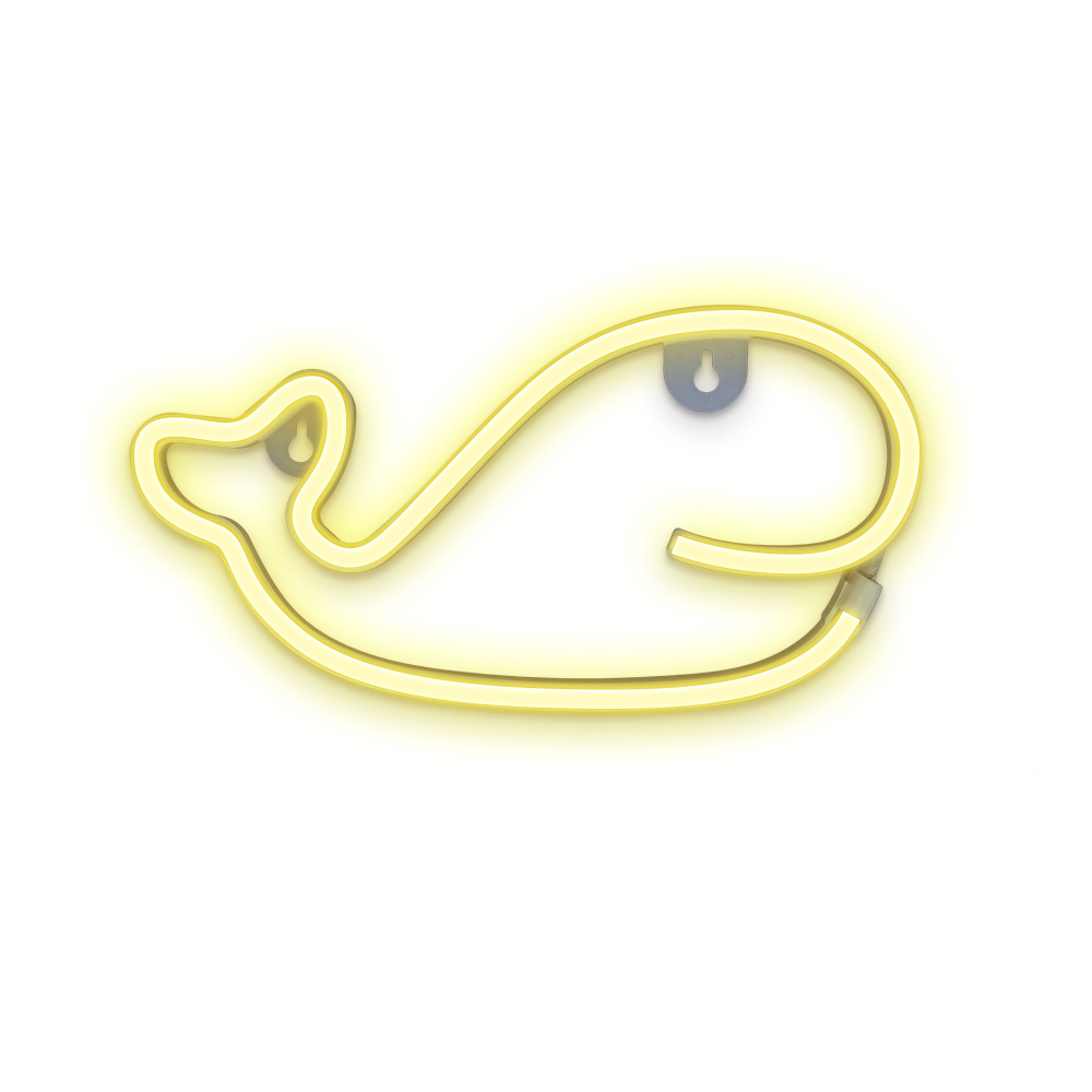 Неонова LED светлина Whale, USB захранване, Батерии