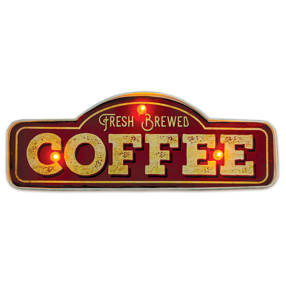 Рекламна табела COFFE, Ретро дизайн, Метална