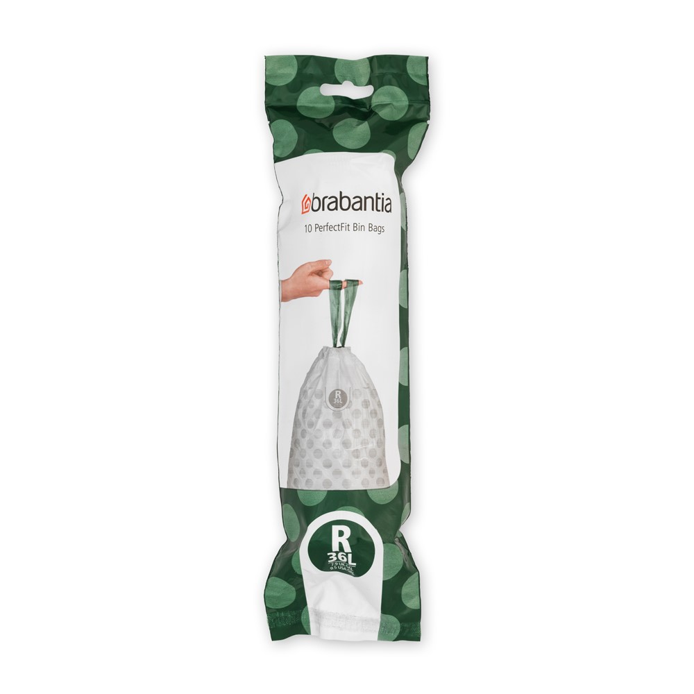 Торба за кош Brabantia Bo Touch/Bo Pedal, размер R, 36L, 10 броя, бели