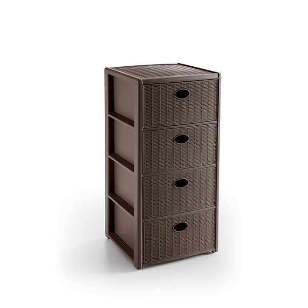 Шкаф Stefanplast Elegance с 4 чекмеджета, Кафяв