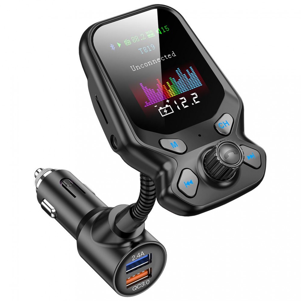 Автомобилен трансмитер Car Kit T819, Bluetooth, USB зарядно, TFT цветен дисплей