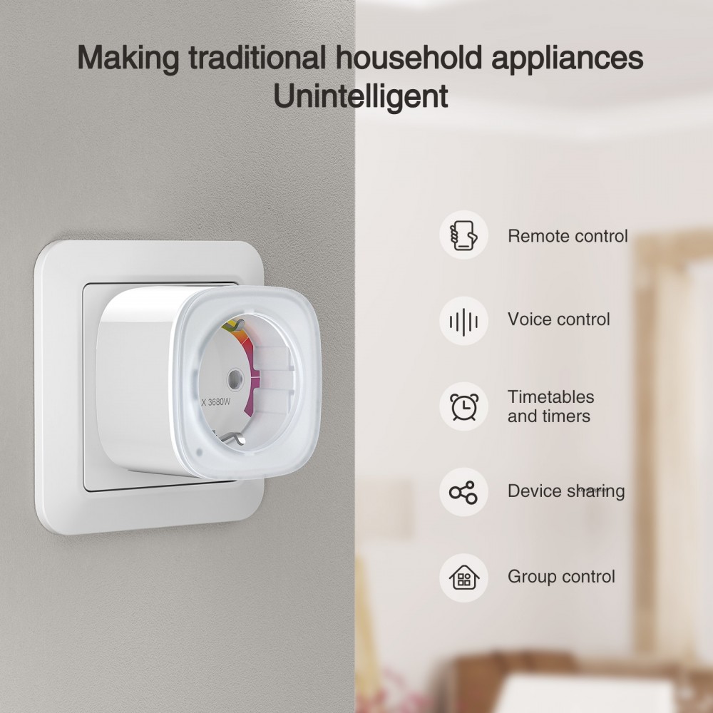 Смарт контакт Gosund Smart plug EP8 WiFi, 16A /бял/