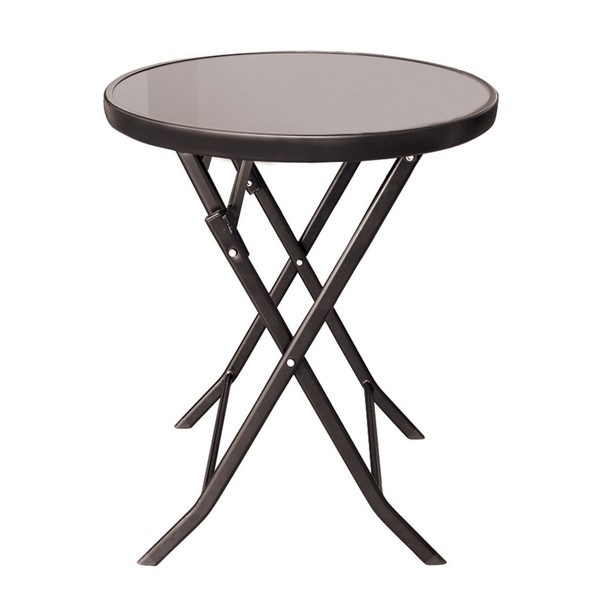 Маса Muhler 60x74cm, сгъваема, стъклен плот