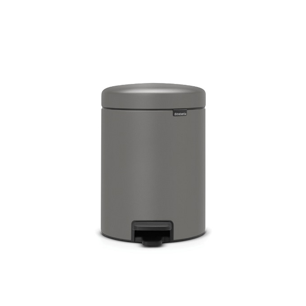 Кош за смет с педал Brabantia NewIcon 5L, Mineral Concrete Grey