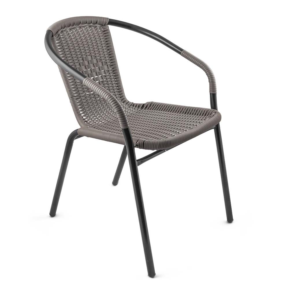 Стоманен стол Muhler OYS6116ST, PE Ратан