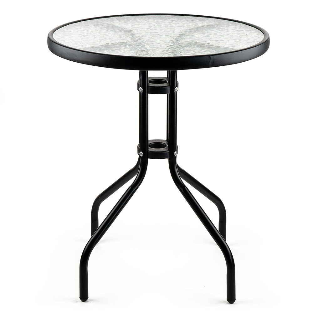 Метална маса със стъклен плот 60x70cm