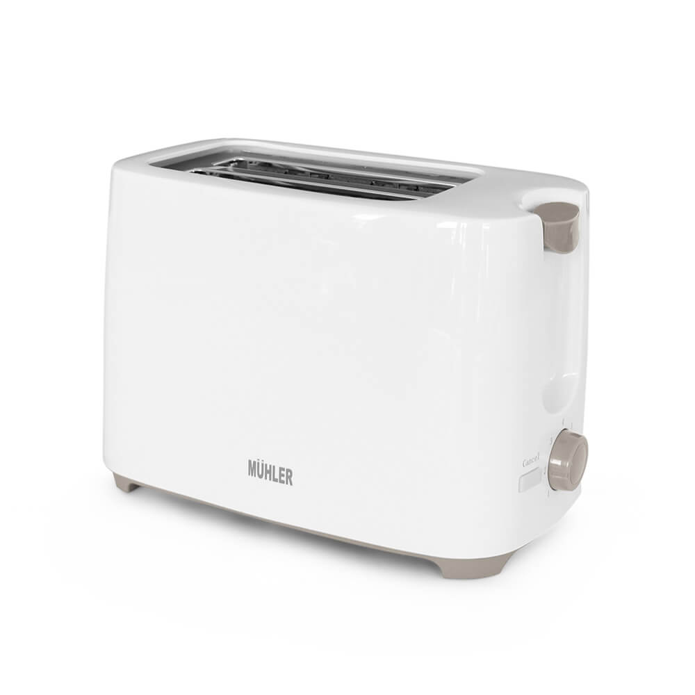 Тостер Muhler MT-949, топлоизолиран, бял, сив бутон