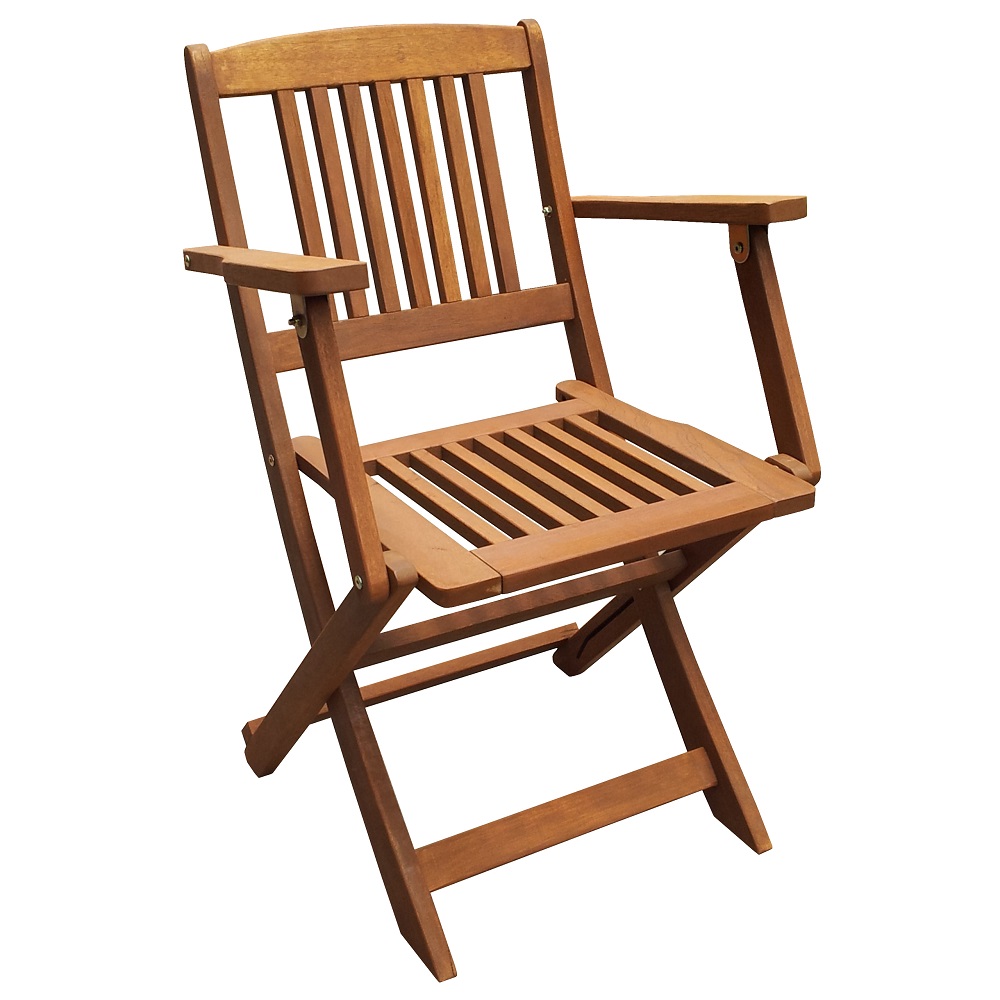 Сгъваем стол с подлакътници Muhler, дърво Meranti